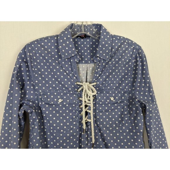 Victoria's Secret polka dots lace up blouse S/P - Picture 3 of 7